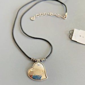 SILPADA You've Got My Heart Sterling Leather Valentine Heart Necklace N3235 NEW